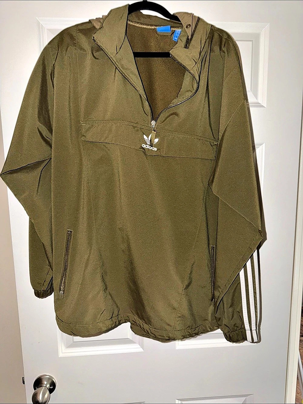 adidas Men's Hooded pullover Jacket Green Size Large Like New